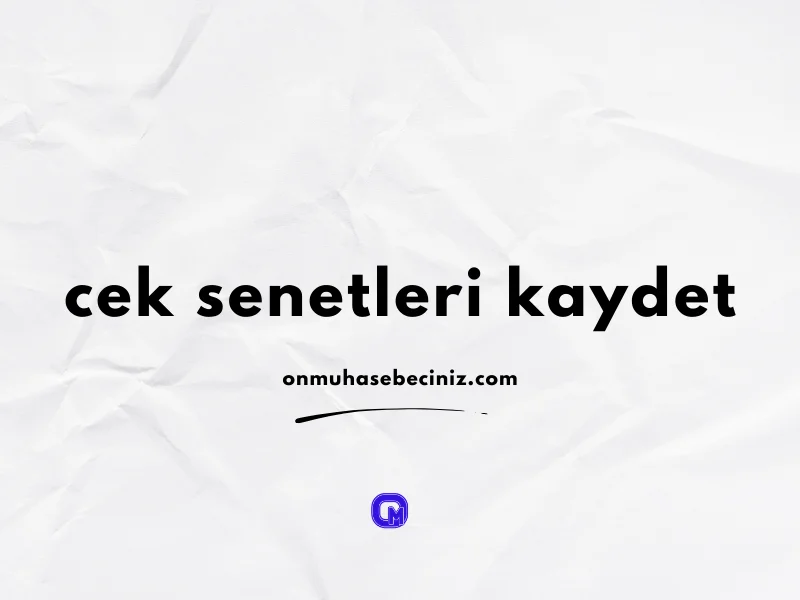 Çek ve Senet Bilgilerini Kaydedin