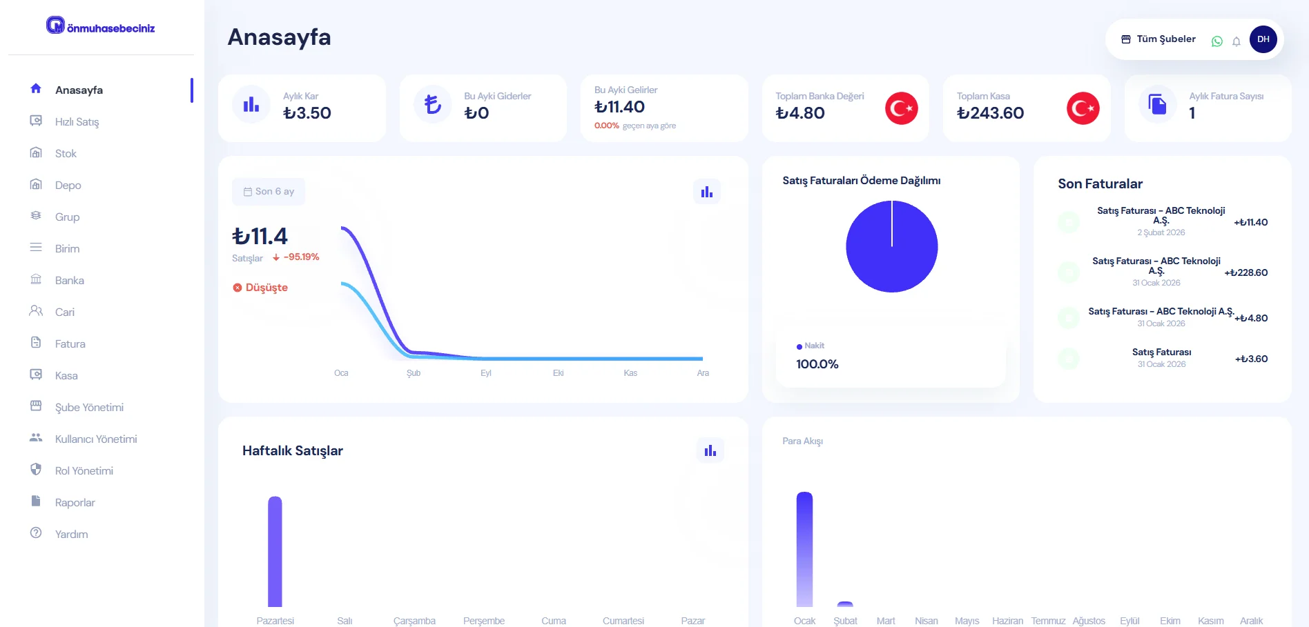 Ön Muhasebe Programı 2026 | Bulut Tabanlı Muhasebe Yazılımı - web ekran görüntüsü