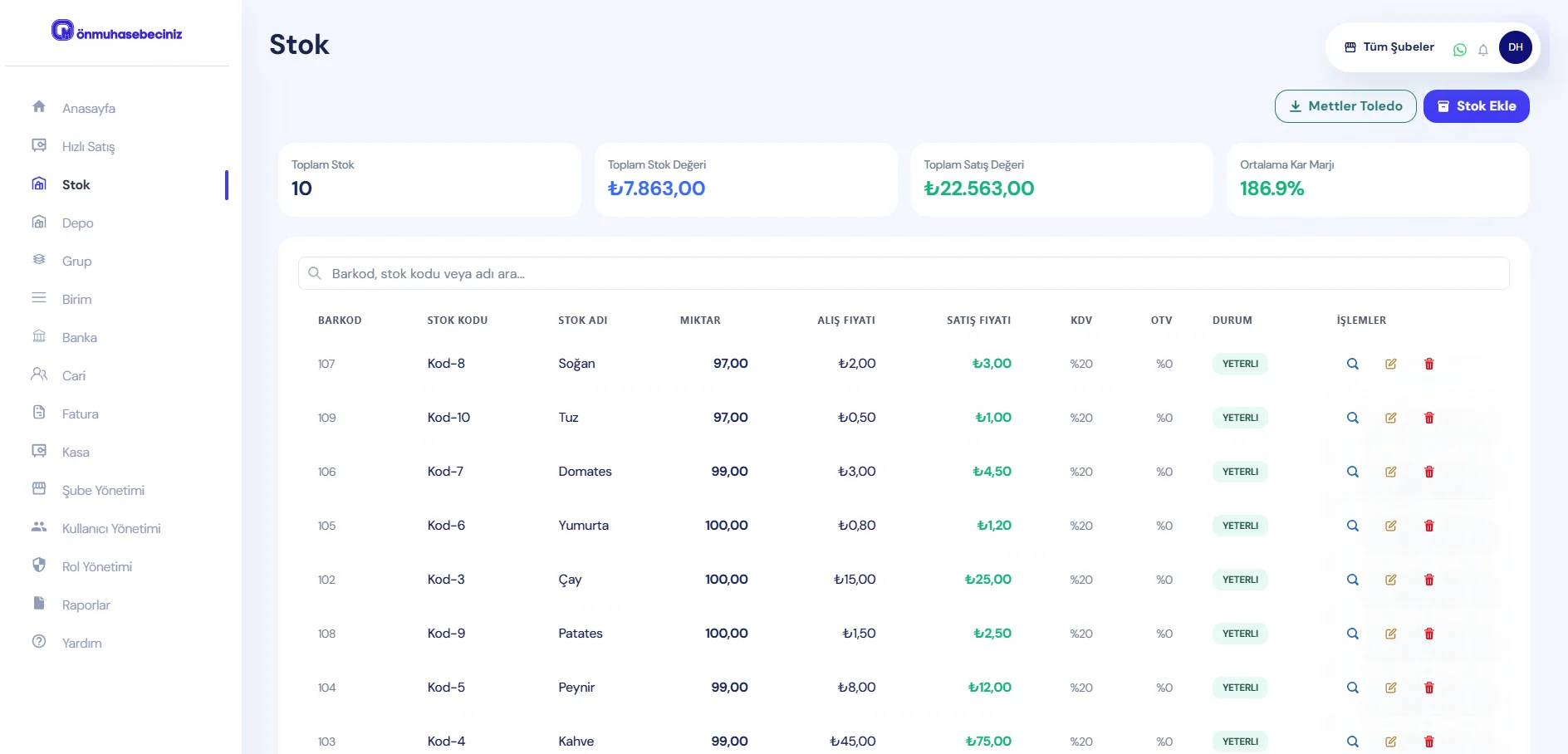 Stok Takip Programı ile Güçlenin - web ekran görüntüsü